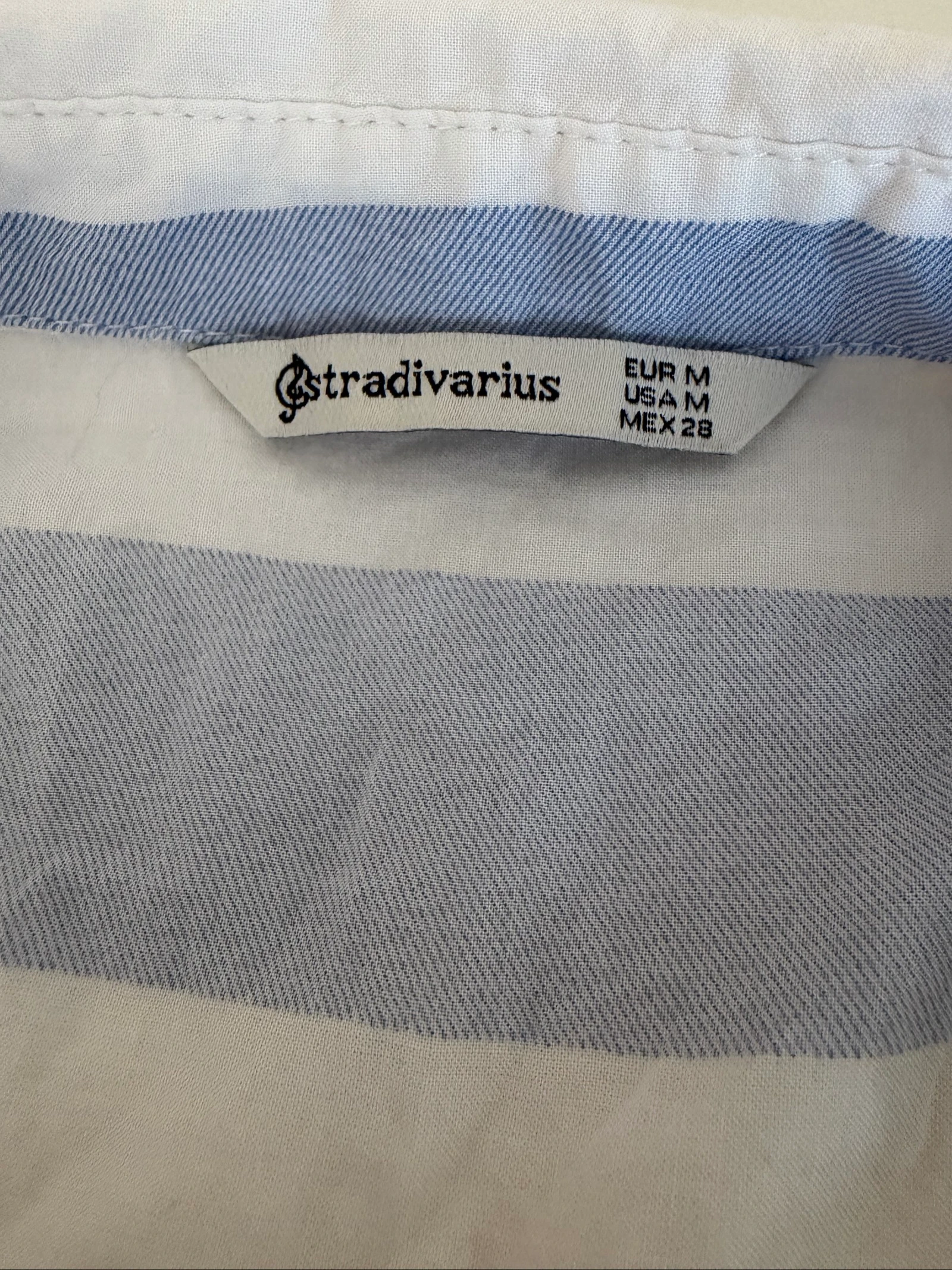 Camisa fluida listrada azul céu e branca Stradivarius M/38 – photo 3